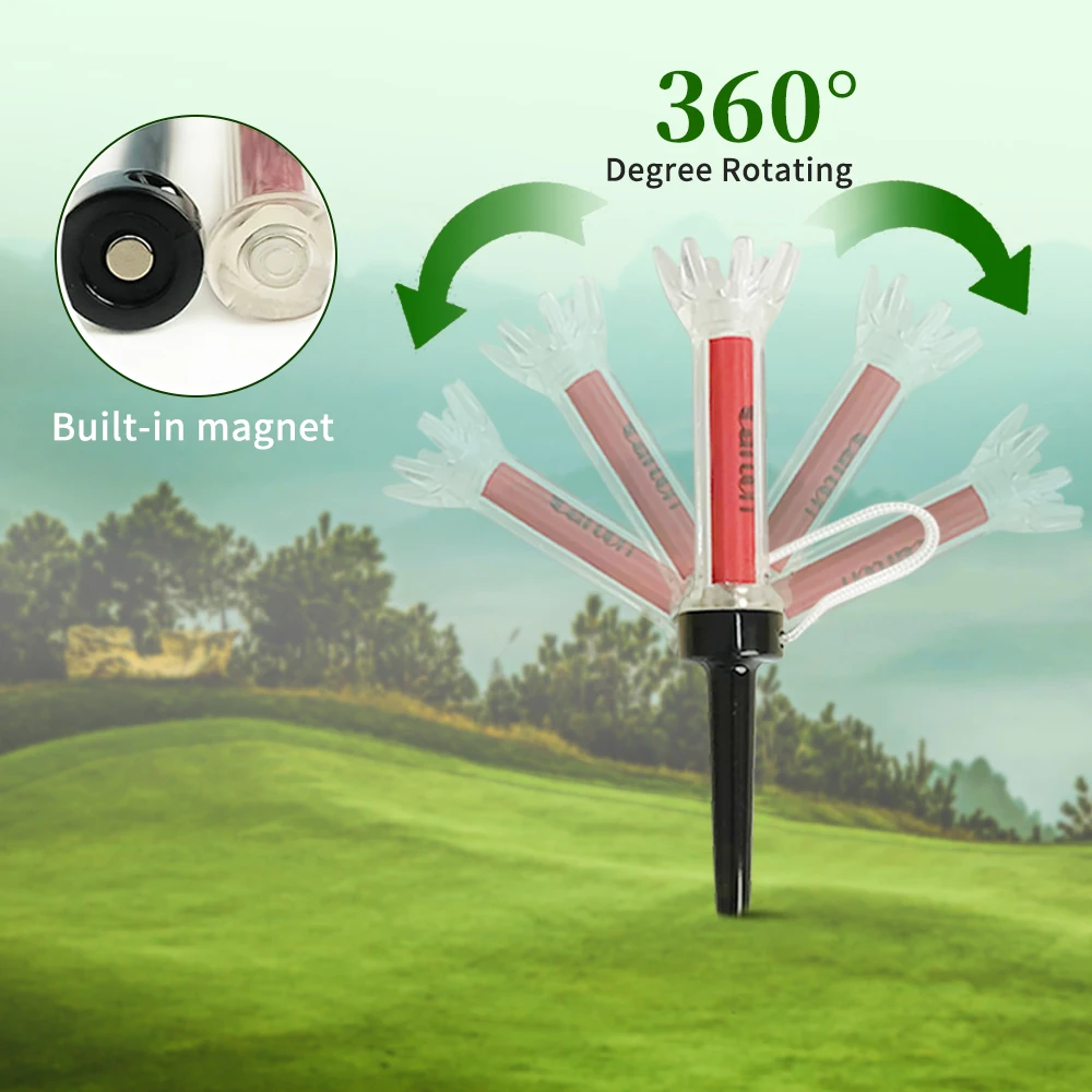 Caiton 5pcs Golf Tee,With Magnetic Plastic Golf Tee, Two Sizes (79mm/90mm), 360degree Bounce New Gift,Golf Training Practice