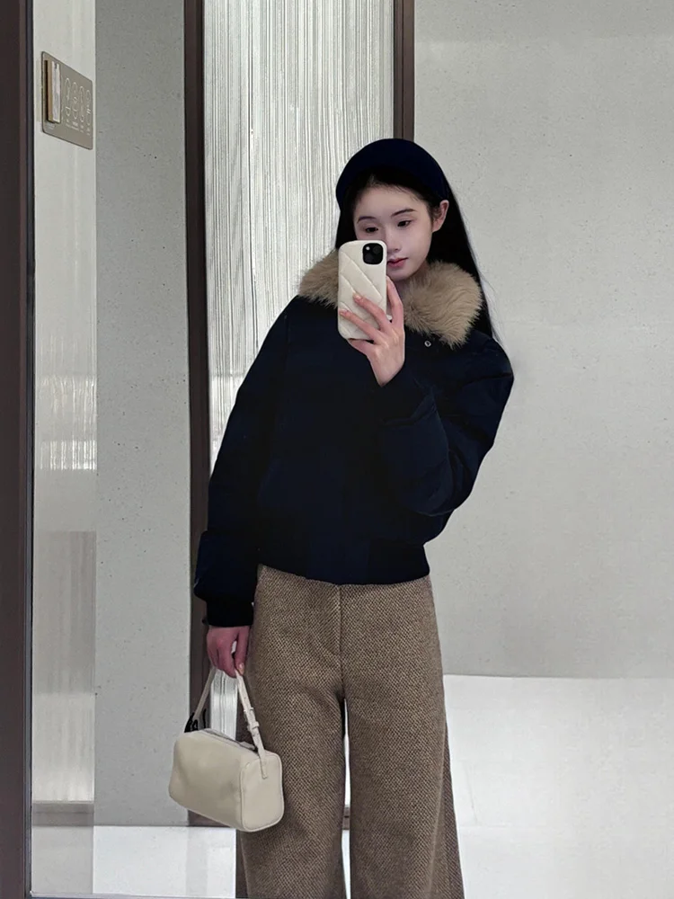 RORORIRI Khaki High Waisted Trousers for Fall Winter Office Lady Suit Pants Straight Leg Casual Pants Floor Length Solid Slacks