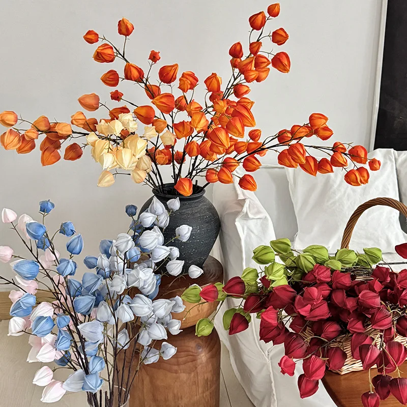 Artificial 1m Lantern Flower Branch Wedding Floral Material Party Event Supplies Bedroom Table Vase Decor Photo Props - view 4