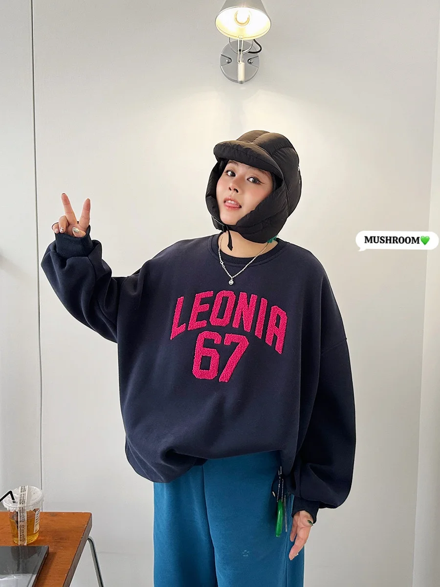 

Женская повседневная модная толстовка на флисовой подкладке Весна 2026 в стиле ретро, универсальная, с номером 67, Musoom Head Miss Caped Crus