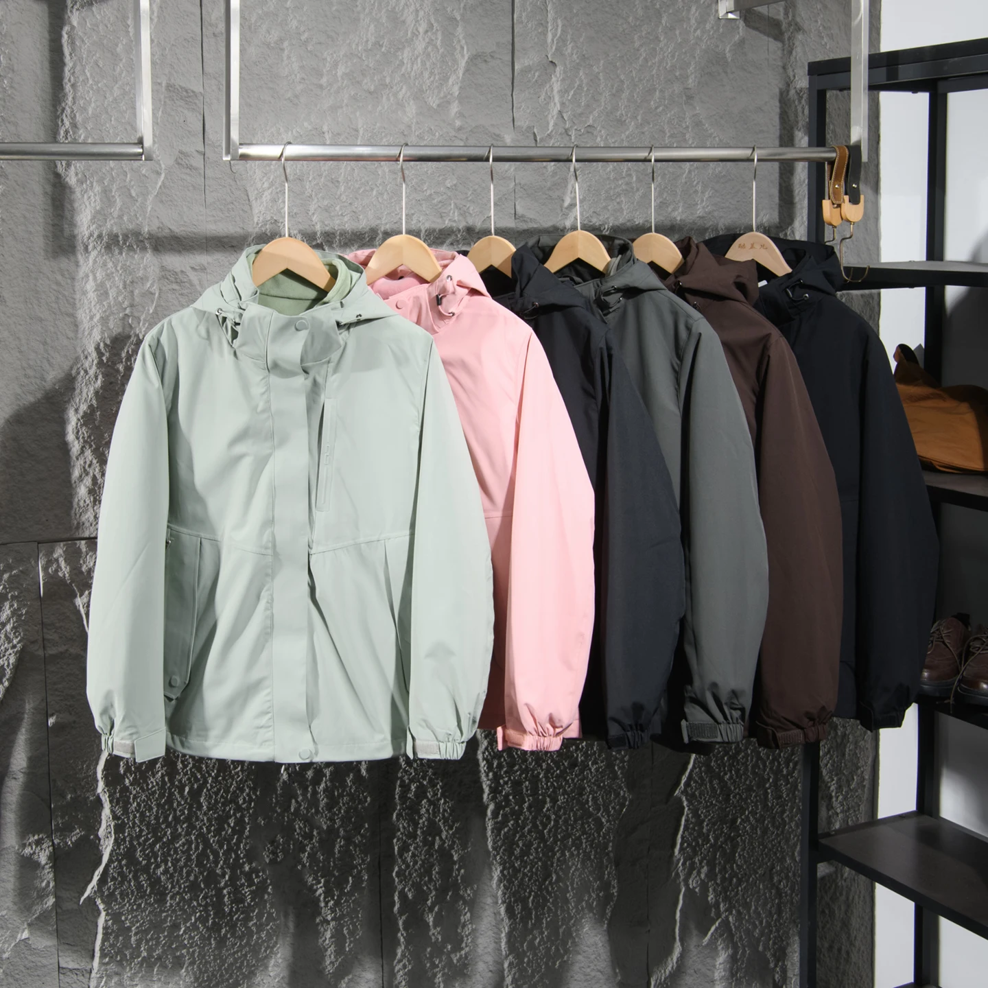 

Three-in-One Detachable Fleece Lined Windproof Waterproof Autumn Winter Jacket for Couples Men's Standard Fit Outdoor Style