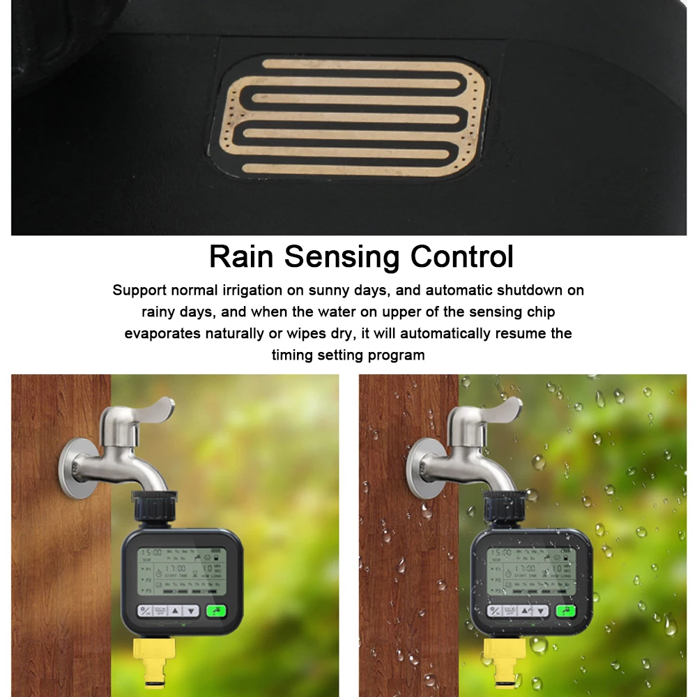 البستنة الري الموقت التلقائي سقي جهاز حديقة شرفة المطر الاستشعار التحكم نظام الري الذكي تحكم