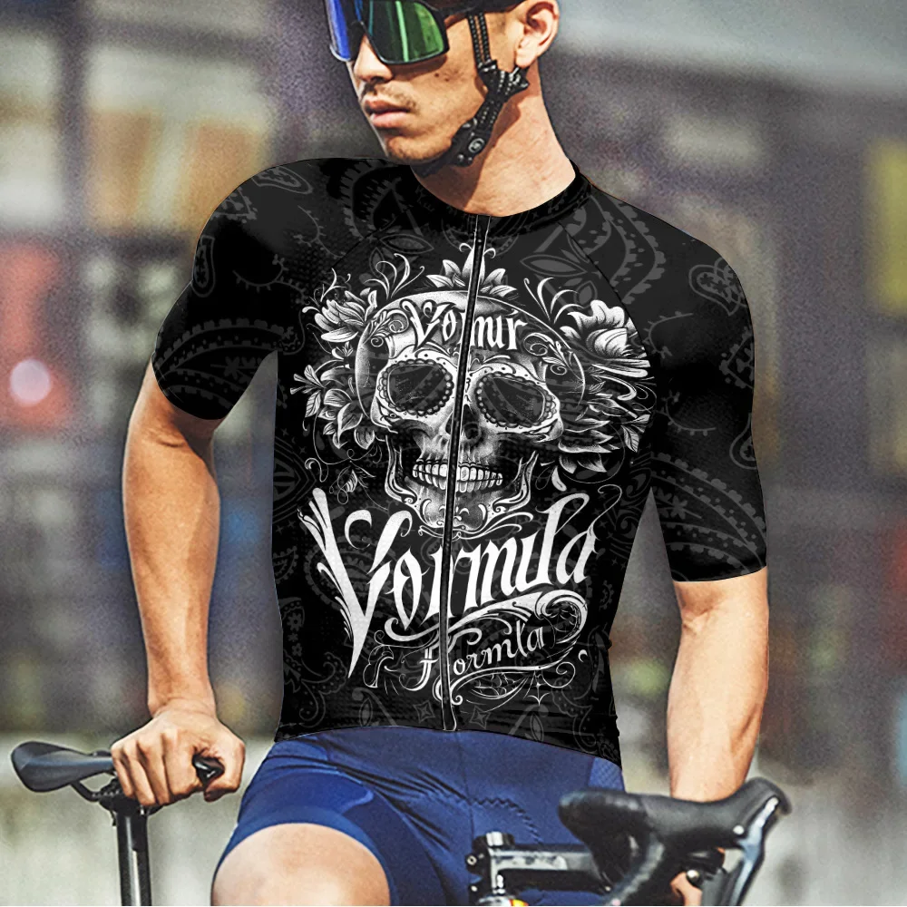 

Cycling Jerseys Skull 3D Printed Short Sleeve Outdoor Men's Short Sleeve Halloween Cycling Sweatshirt Racing Jerseys
