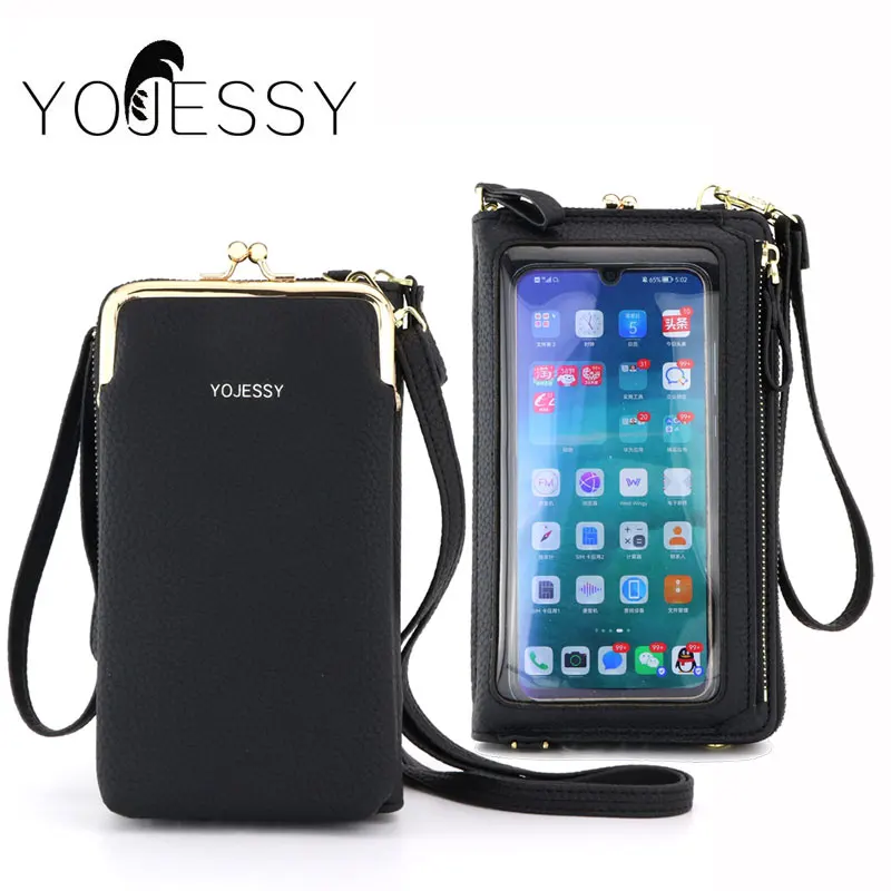 YOJESSY Small Bag Women Touchable Cell Phone Pocket Soft Leather Ladies Mini Crossbody Bags Girl Female Shoulder Messenger Bag