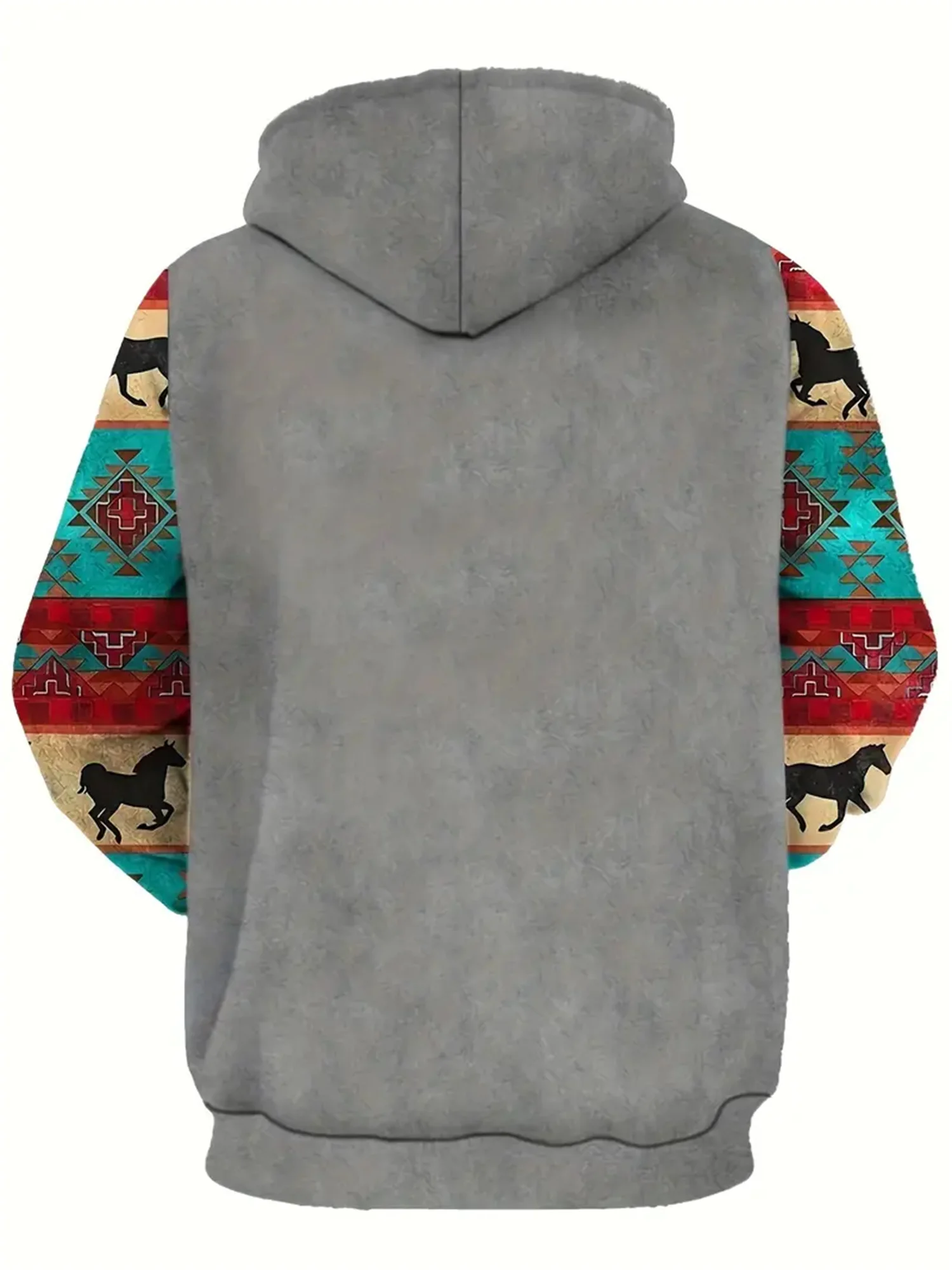 2025 new men's hoodie two-color sleeve totem 3D printed men's retro hoodie autumn and winter leisure street retro men's hoodie