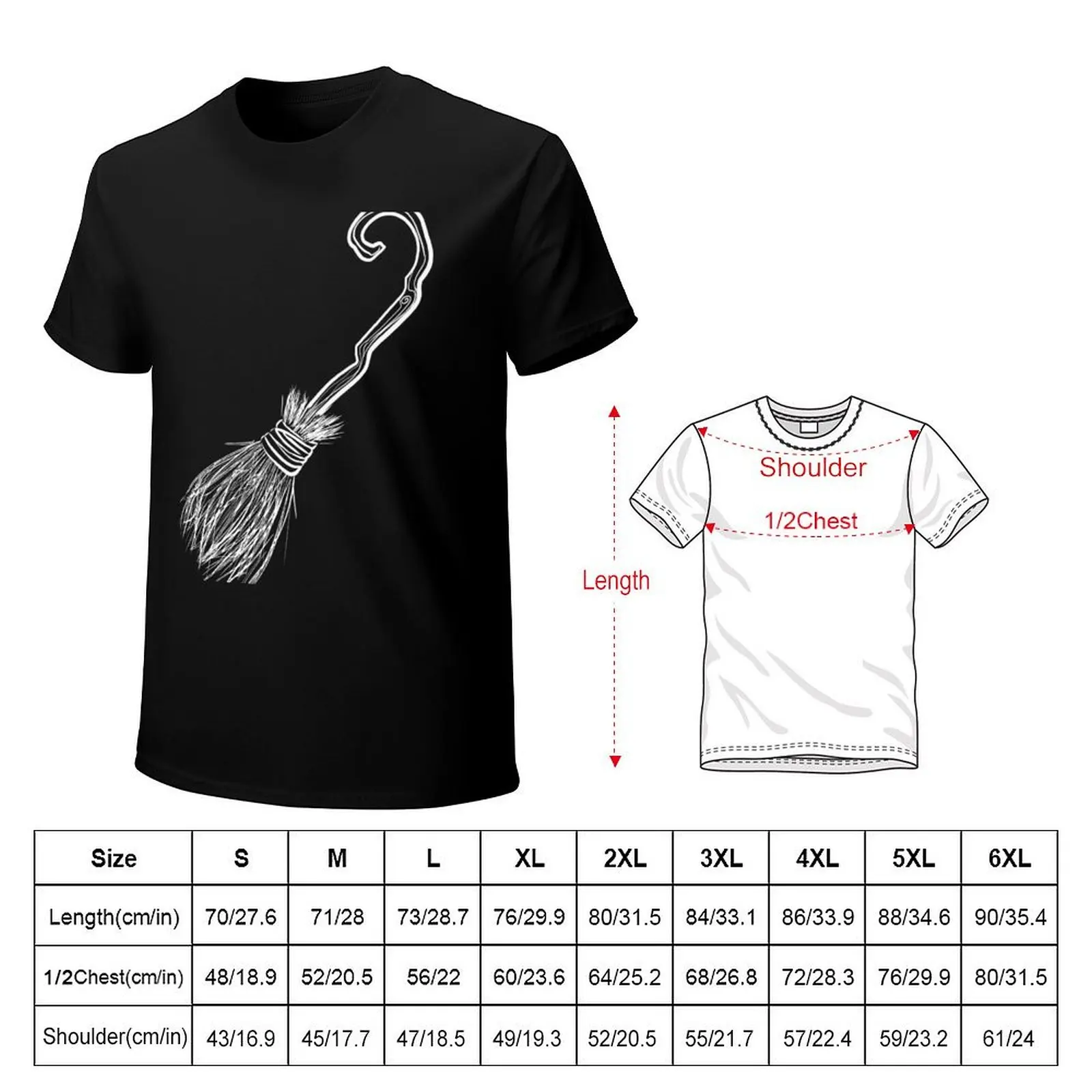 Witchy Broom T-Shirt summer tops quick-drying plus size tops summer clothes clothes for men