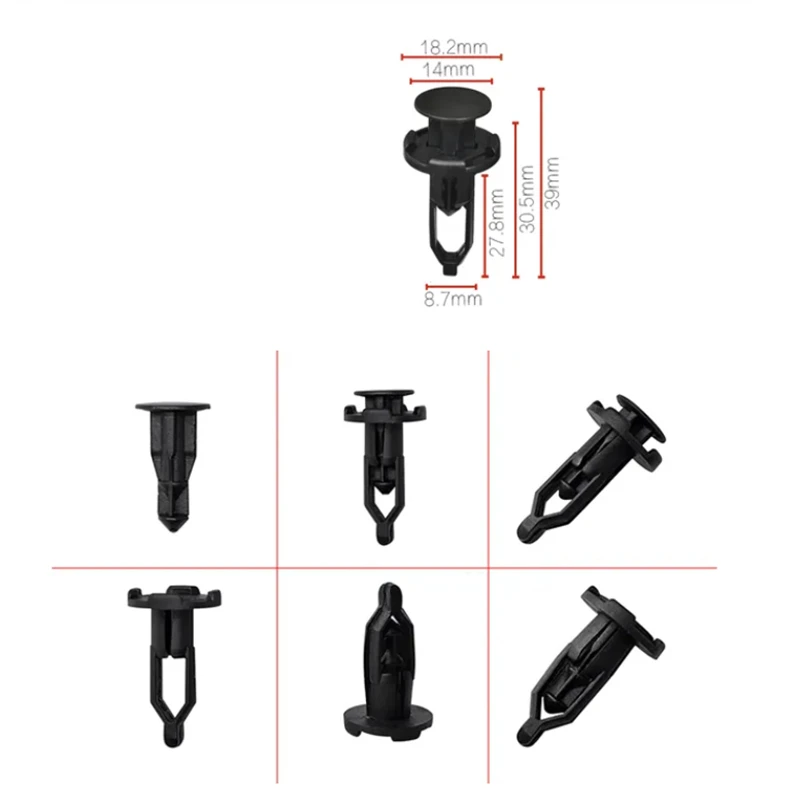 

XIEAILI OEM 20Pcs Auto Bumper Clip Plastic Fasteners Auto Clips Rivet Push Type Clips 5216102020 521610K040 XB17