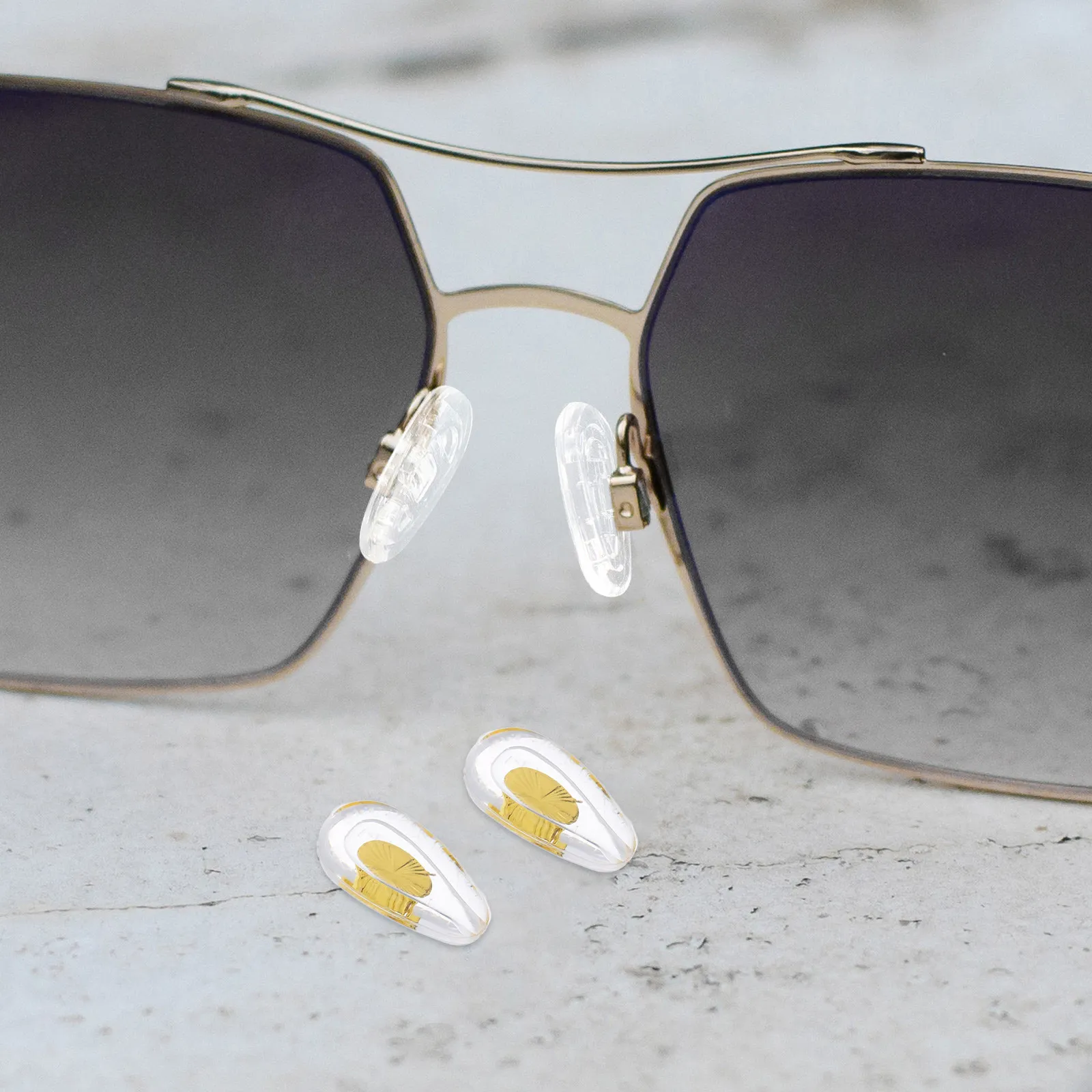 6Pairs Gold Metal Core Silicone Eyeglass Nose Pads Soft Anti-Slip Replacement Glasses Nose Cushions Stable