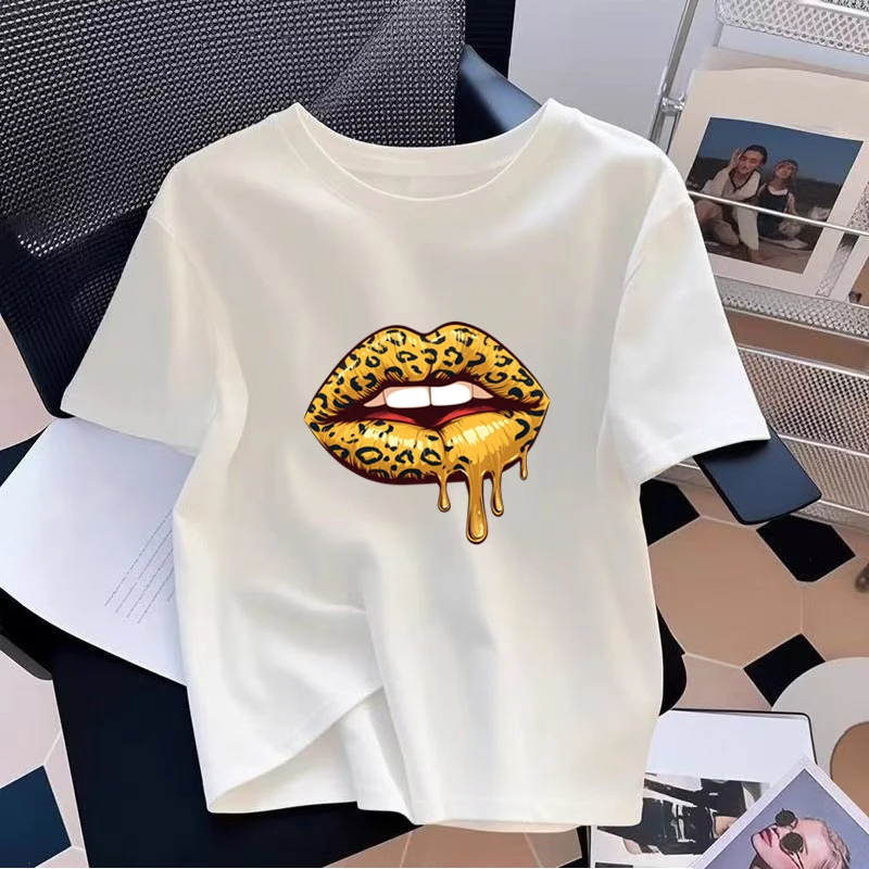 Summer Womens T-shirts Cotton Leopard Print Casual O-Neck Short Sleeve Outdoor Sports Jogging Lady Clothes 2026 Best Seller Tees