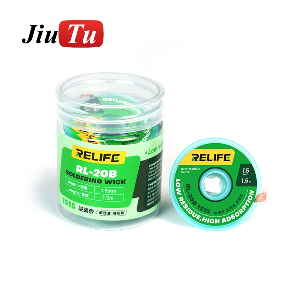 2024 RELIFE RL-20B Strong Clean Desoldering Wire Low Residue For PCB Repair Phone Mainboard Welding Flux Wire