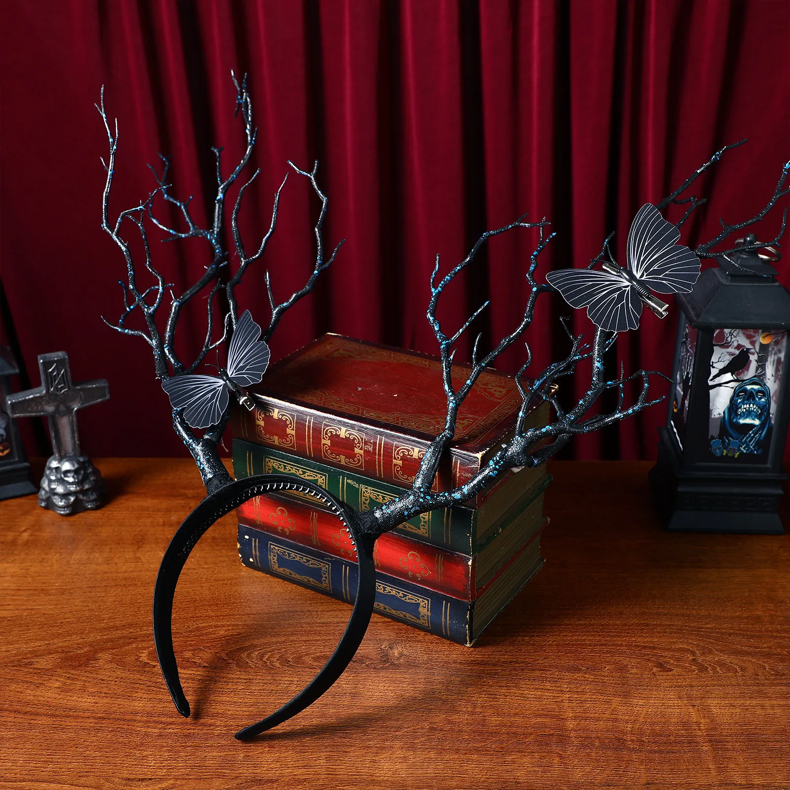 

Повязка для волос в форме ветки с оленьими рогами, головной убор для Хэллоуина, праздничная повязка для волос, украшение для Хэллоуина, повязка на голову для вечеринки