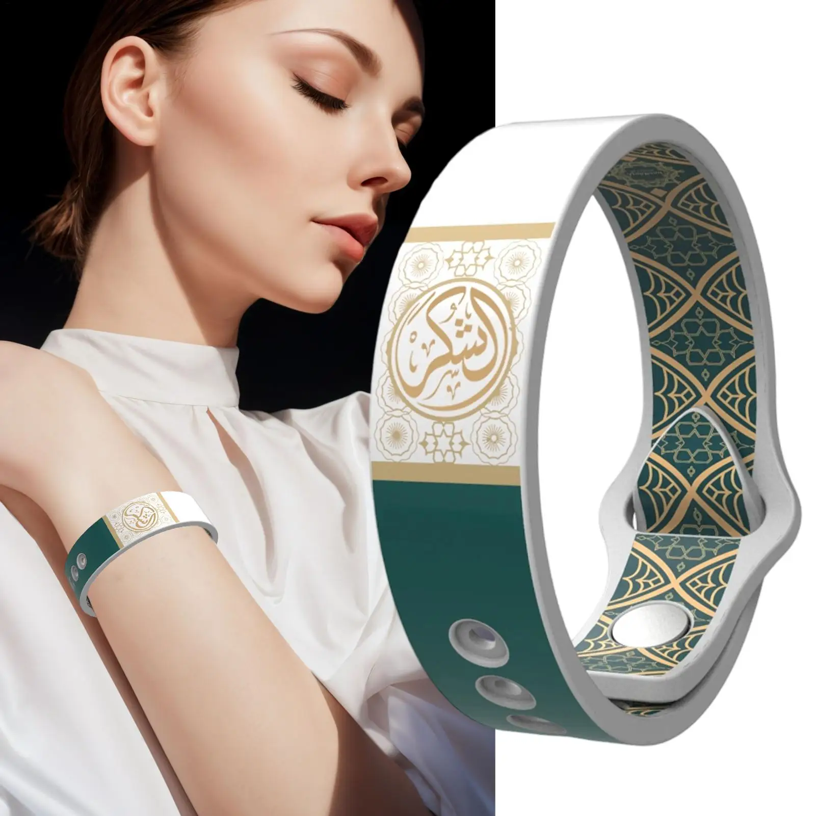 

Smart Bracelet Quran Learning Wristband Smart Silicone Wearable Device Religious Bracelet for Spiritual Inspiration Men Everyday
