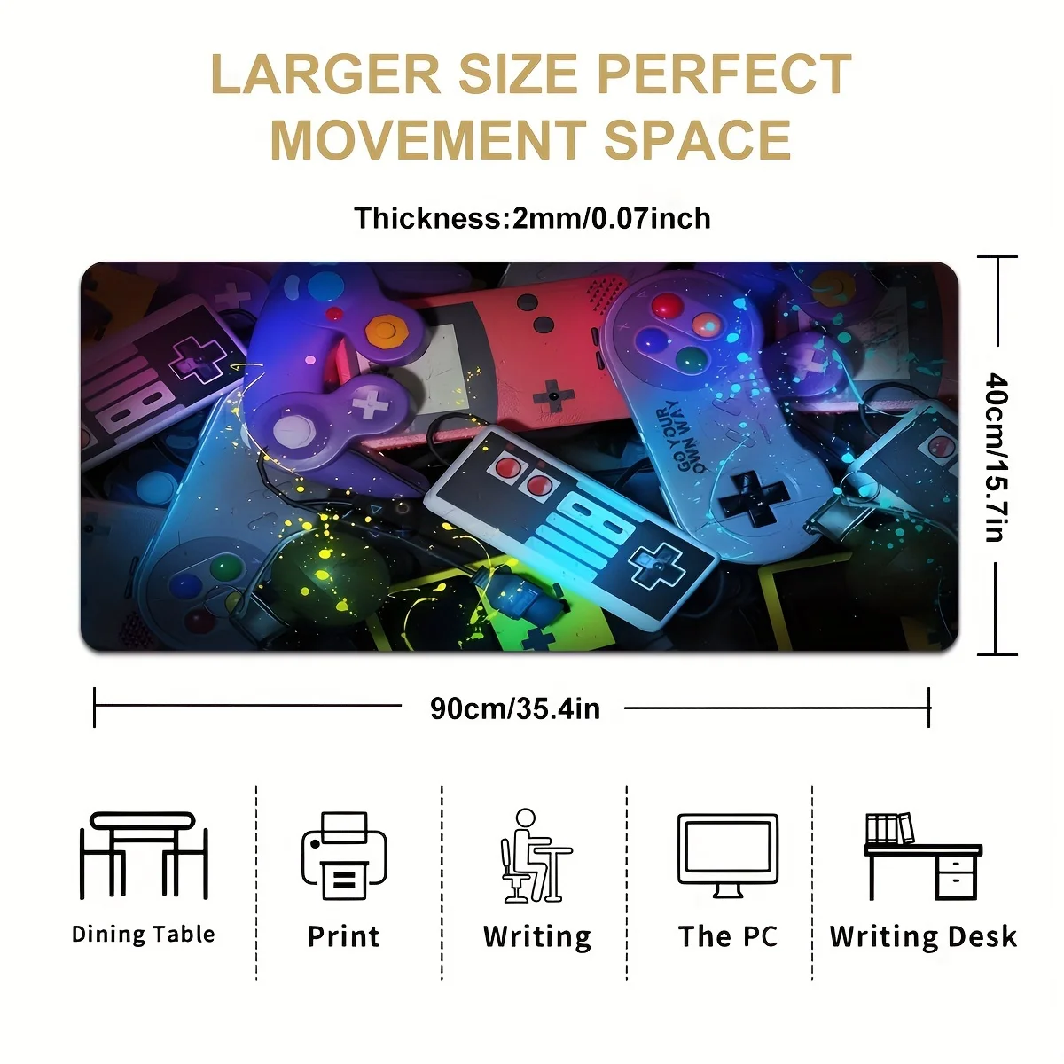 Gaming Mouse Pad 900x400 with Game Non-Slip Rubber Stitched Edges Desk Mat for Gamers and Office MousePads For Desk pad Computer image 3