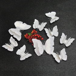 12Pcs Double-layer 3D Butterfly Wall Sticker for Room Decoration Ambilight Butterflies Wall Decor Wedding Fridge Magnet Stickers