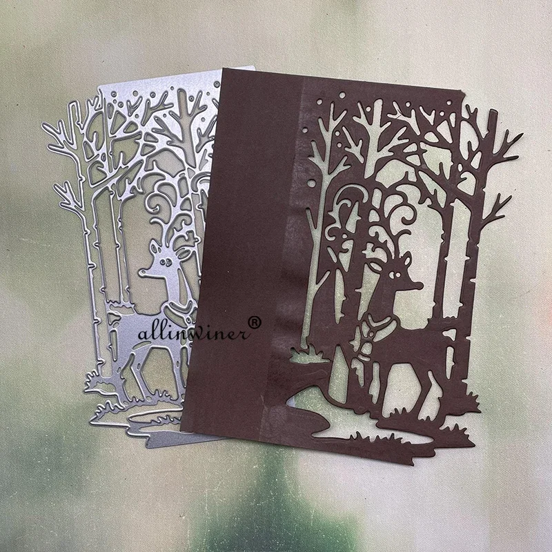 

Reindeer forest frame Metal Cutting Dies Stencils For DIY Scrapbooking Decorative Embossing Handcraft Die Cutting Template