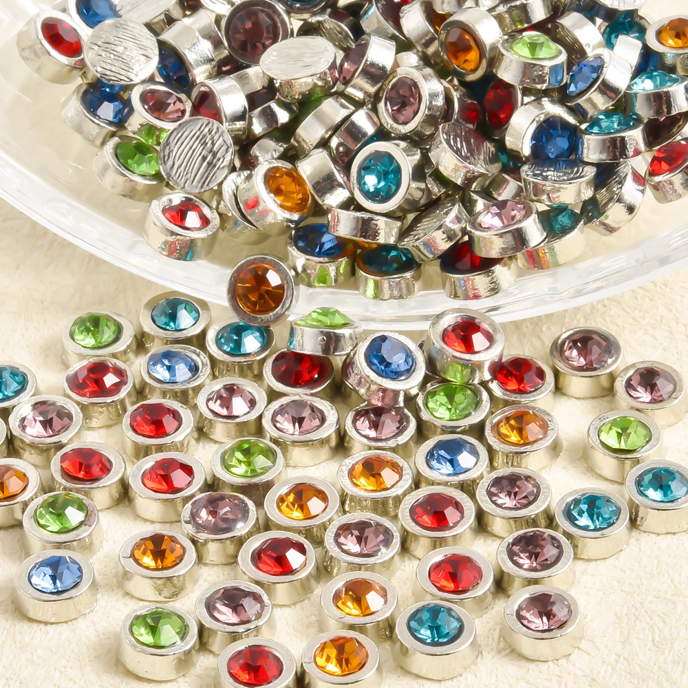 20/40Pcs Mixed Mini Round Birthstones Floating Charms For Jewelry Making DIY Random Rhinestone Crystal Beads Accessories Bulk