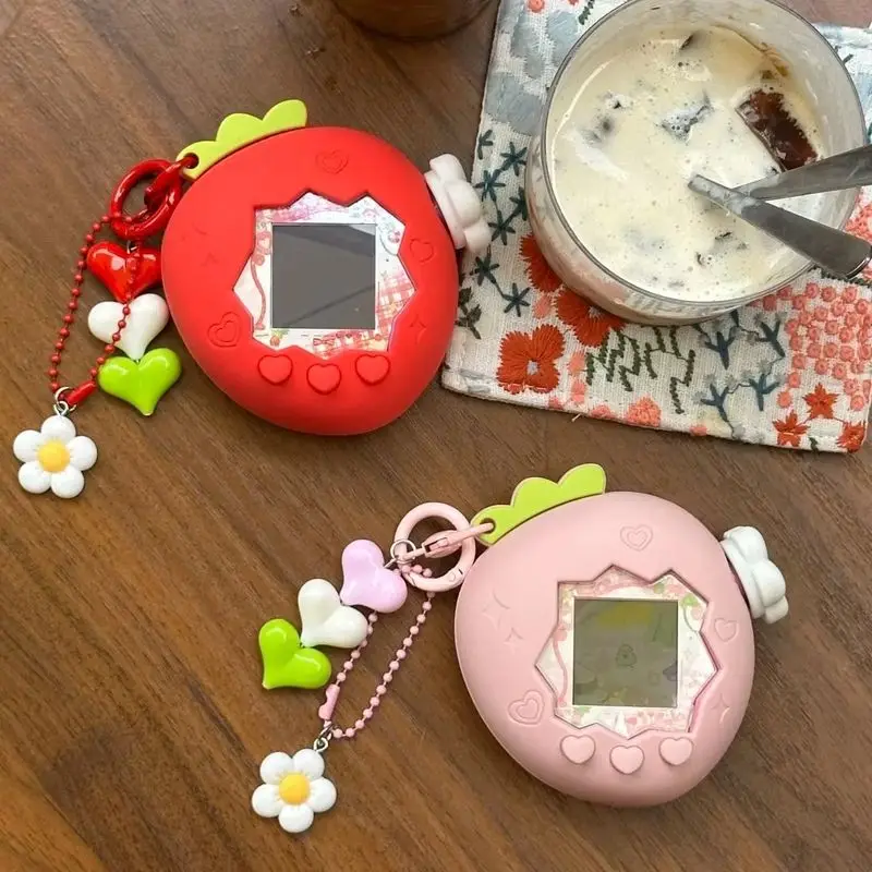 Tamagotchi Paradise – housse de protection pour Machine à animaux de compagnie, fraise rose, livré avec panneau en papier, pendentif, nouvelles couleurs, en Stock
