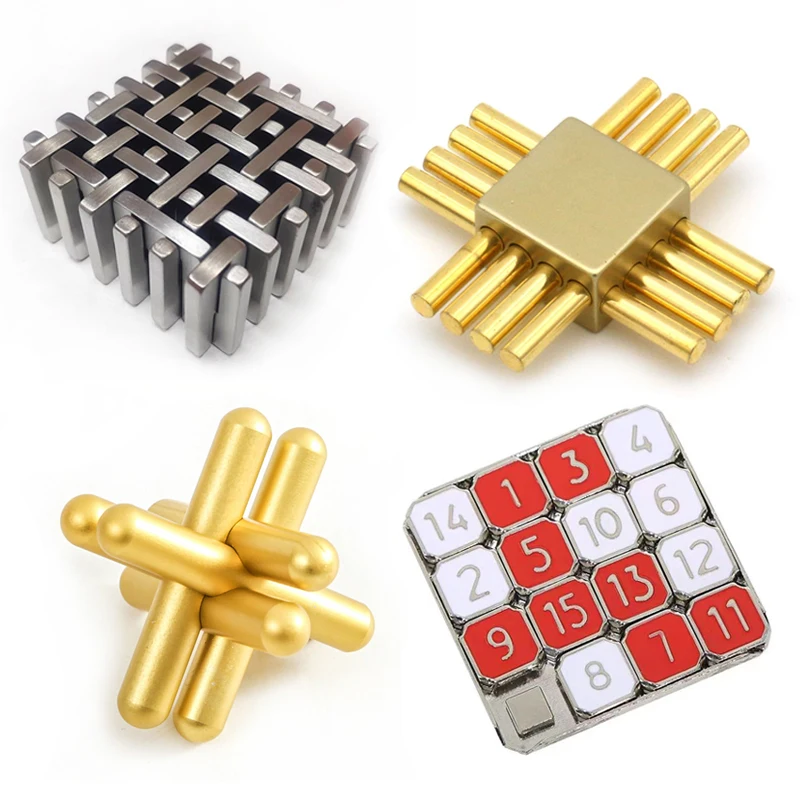 Metal Puzzles Brain Teasers Difficult Level 10 Magic Mind Challenge Assembly & Disentanglement IQ Test For Kids Teens Adults