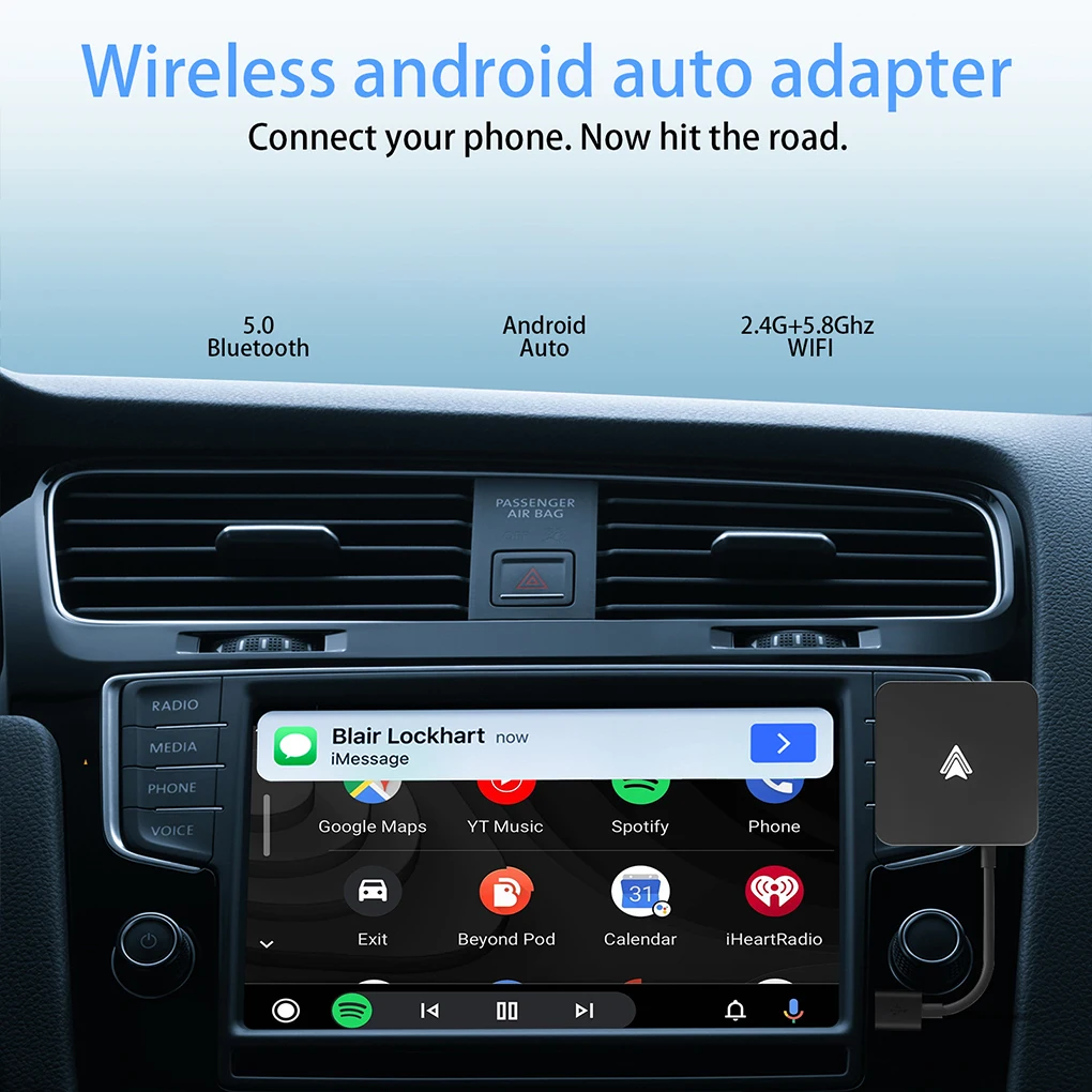 

Автомобильный беспроводной адаптер Android WiFi 5,0G Автомобильный AI Box Автомобильный беспроводной адаптер Android