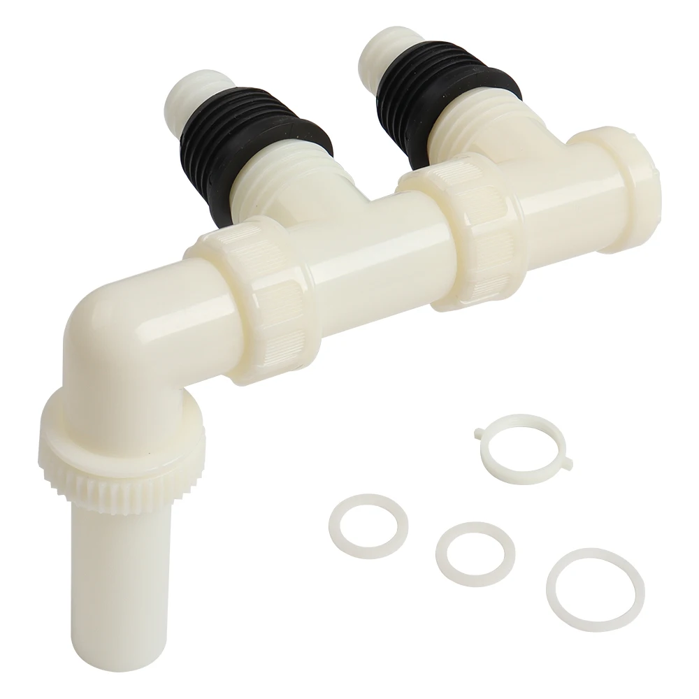 Car RV Camper Trailer Double Drainage3-Way Waste Water Pipe Fitting Kit Leak-Proof Under Sink Drain System For RV Marine Trailer