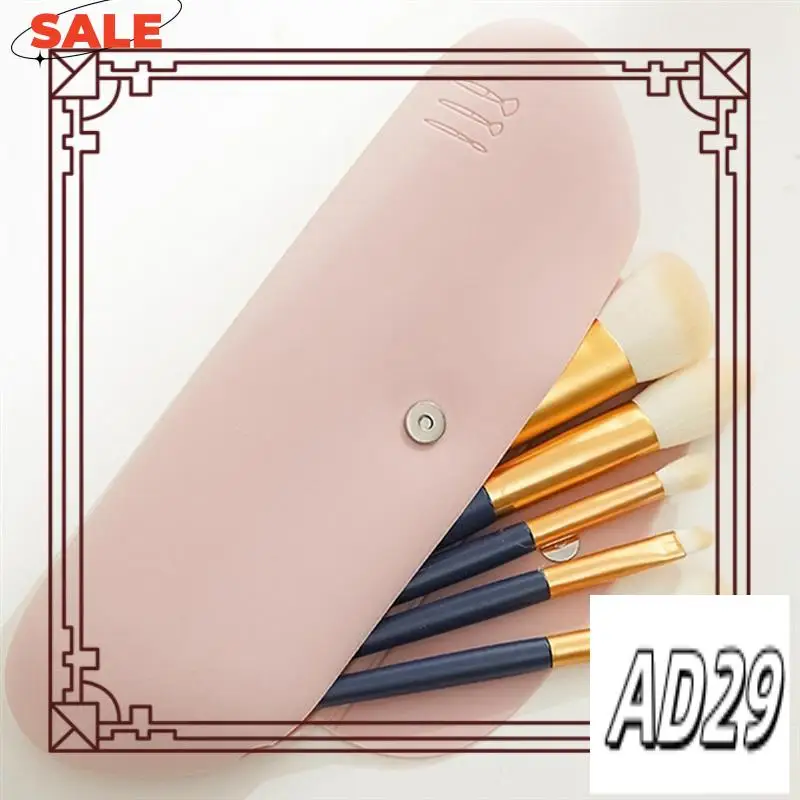 

D9-Silicone Makeup Brush Holder Travel Cosmetic Bag: Soft Portable Cosmetic Face Brushes Holder