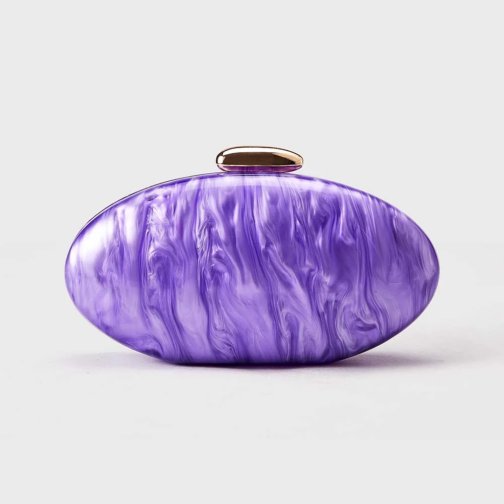 

Shell Clutch Evening Party New Crossbody Fashion Oval Acrylic Wedding Shoulder Women's Small Handbag Round Bag Luxury Brand Bag