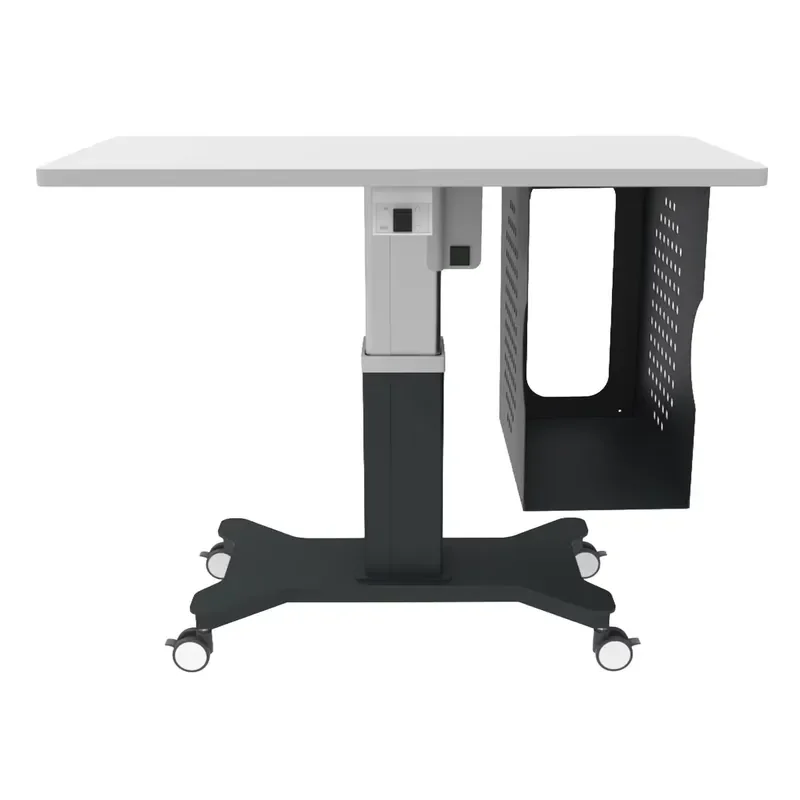 Silent Electric Height Adjustable Optometry Lift Table with Universal Wheels Large Desktop Optical Instrument Bracket for