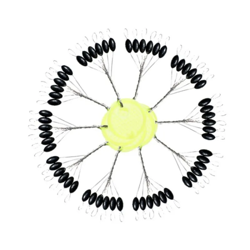 600/120PC 100/20 Group Set Rubber Silicon Space Bean Sea Carp Fly Fishing Black Rubber Oval Stopper Fishing Float Fishing Bobber