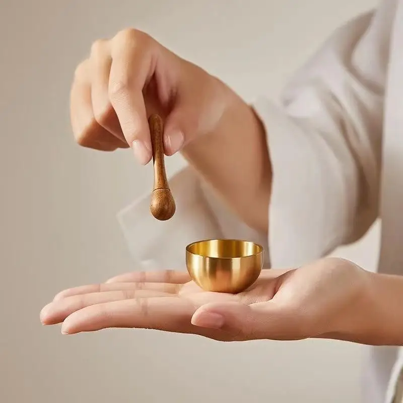 Original Intention Mini Brass Chant Bowl, Sound Bowl, Calming Hand Therapy Sound Copper Chant Bowl, Sandalwood Harmonious Sound