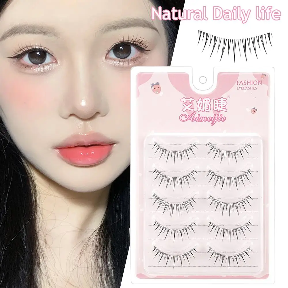 크로스 천연 가짜 속눈썹 재사용 가능한 속눈썹 연장 긴 가짜 속눈썹 매일 여성 메이크업 항목 래쉬 클러스터 스위트 래쉬