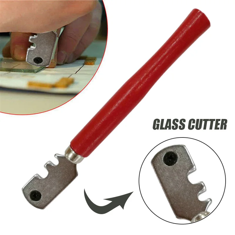 Craft Glazing Cutting Hand Tool Glass Cutter Diamond Tip Rolling 6 Wheels