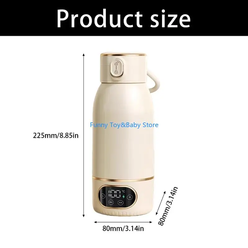 زجاجة توست معزولة قابلة للنقل للرضع 24 تكوين دقيق لدرجة الحرارة 500 مل سعة كبيرة حرارة ذكية C90B