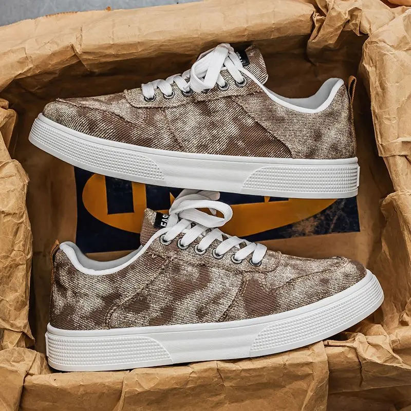Men Summer Canvas Shoes Breathable Non Slip Casual Skateboard Sneakers Fashion Versatile Lightweight Footwear Trendy - view 4