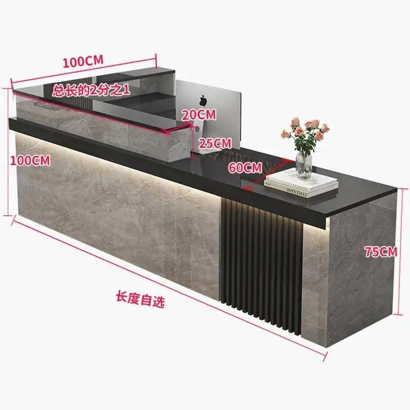 

Reception Senior Simple Glamour Desks Professional Commercial Unique Bar Counter Salon Classic Rezeption Commercial Furniture