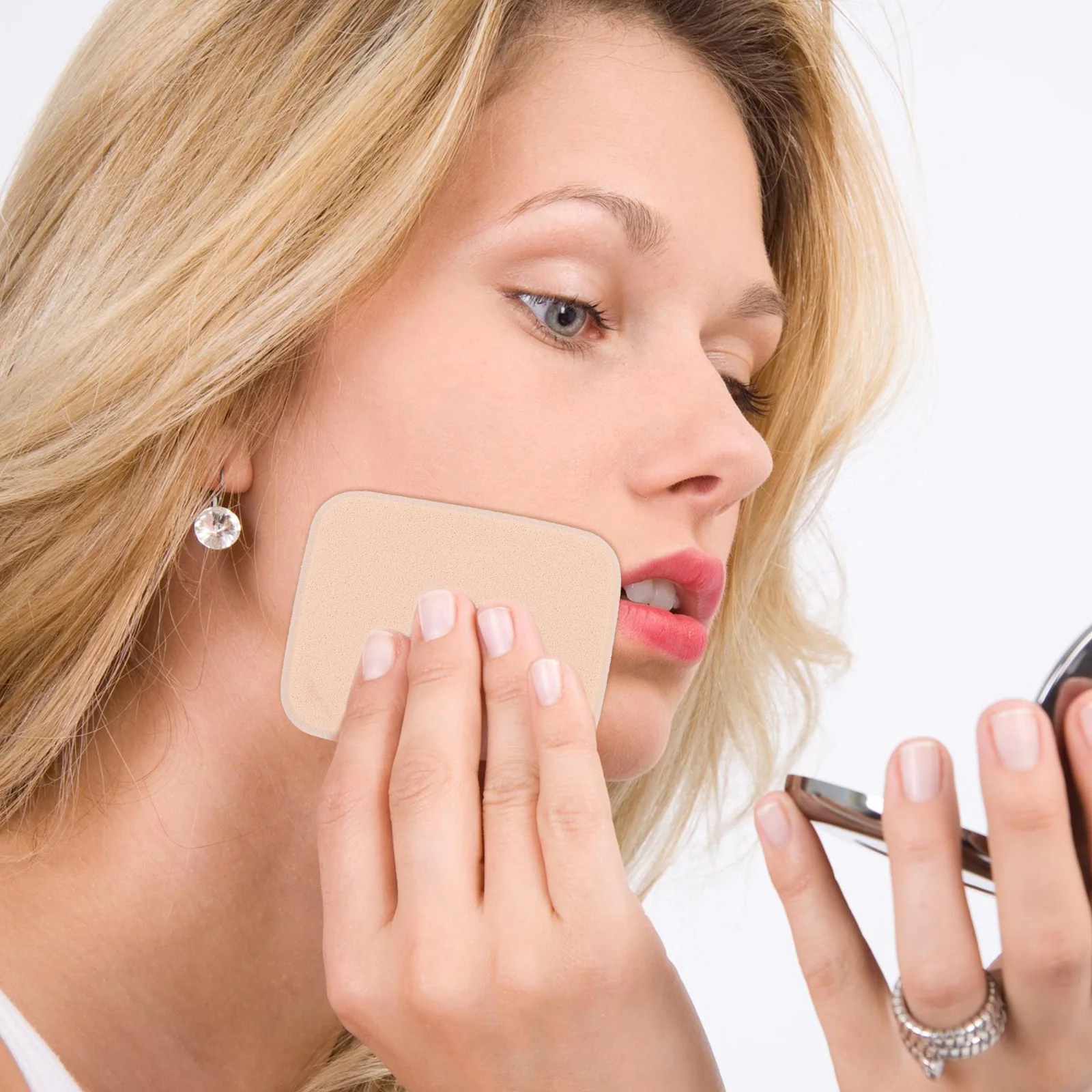 2 stuks poederdonsdoos voor gezichtspoeder foundation spons concealer make-up schoonheid compacte gezichtsbladerdeeg blender glad