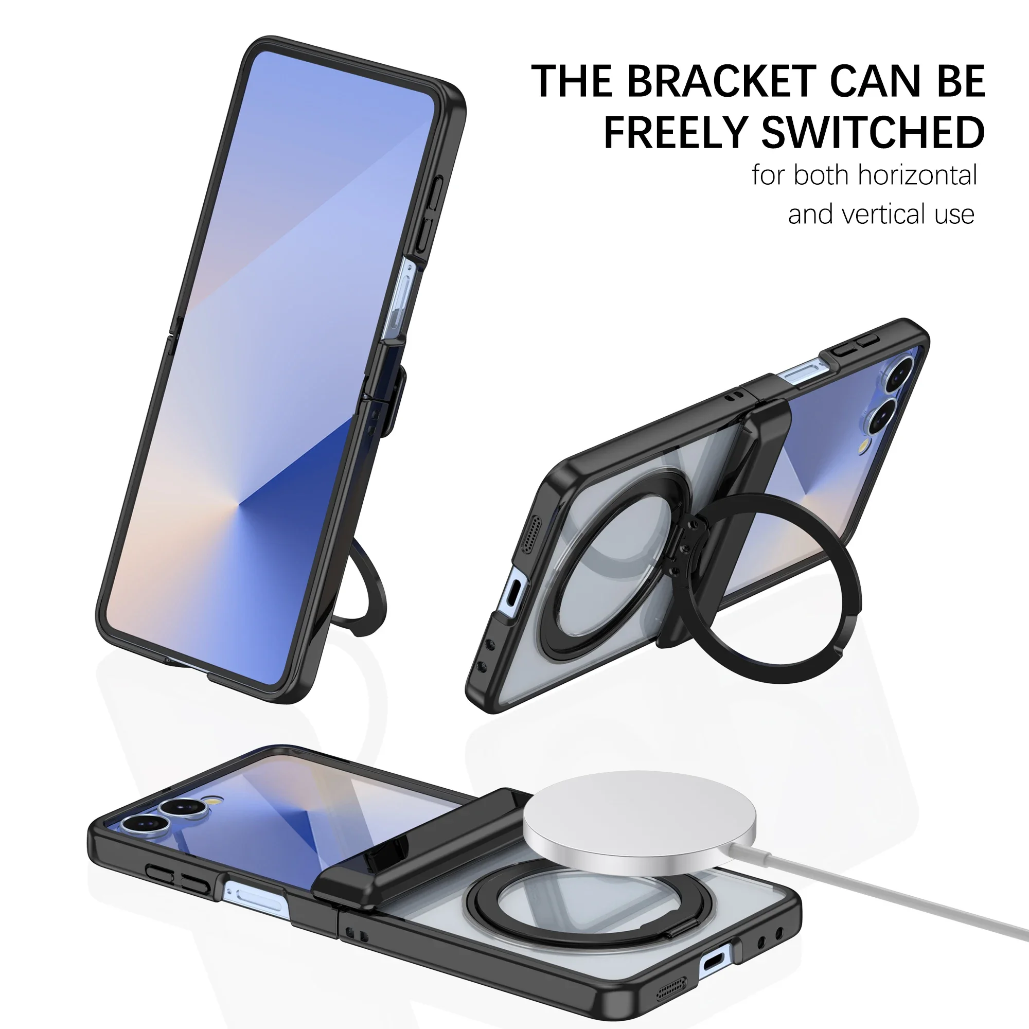 Galvanisierte Magnetische 360° Drehbare Halterung Handyhülle für Samsung Galaxy Z Flip 8 7 6 5 Flip7 Flip6 Scharnier-Schutzabdeckung – Detail 13