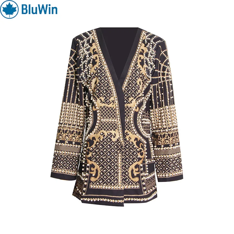 

URBANCHIC Роскошный женский пиджак с бисером, лето 2025, дизайнерская укороченная куртка с принтом, элегантное праздничное пальто, верхняя одежда