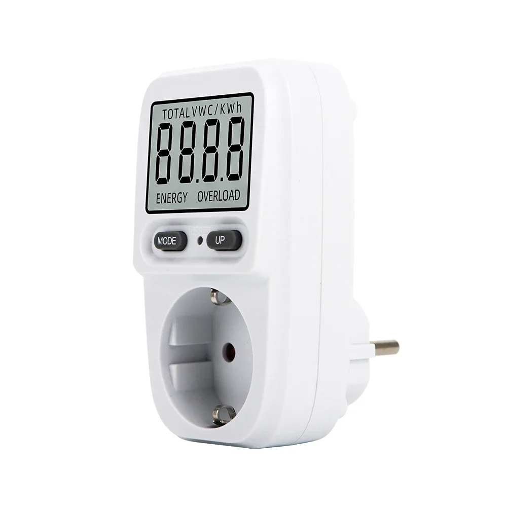 AC230V EU Digital LCD Power Meter Wattmeter Socket Energy Meter Electric Tester kWh Measuring Outlet Analyzer