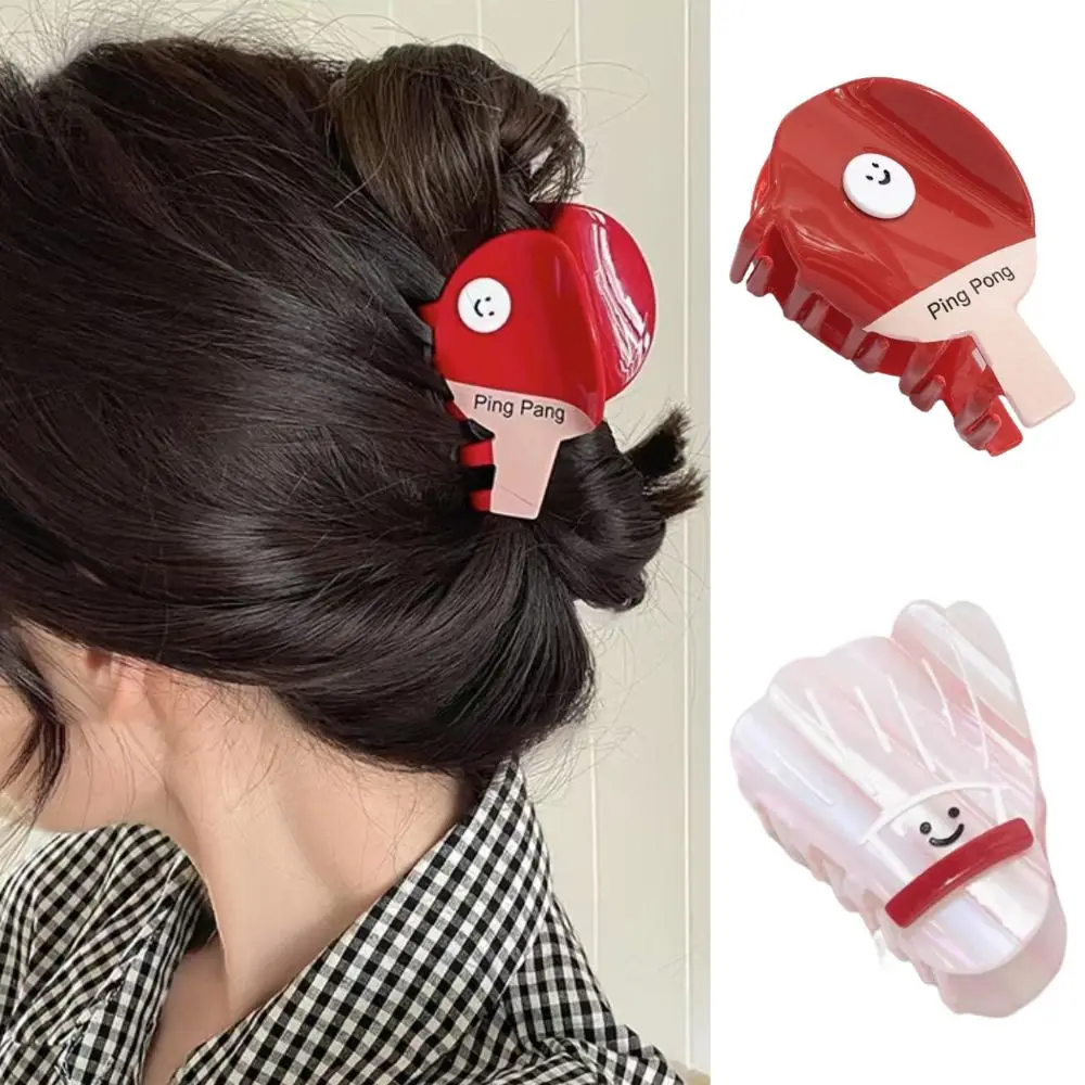 

Unique Sweet Table Tennis Racket Hairpin Cartoon Fairy Hair Claw Clip Small Non-Slip Hair Accessories Women Decoration