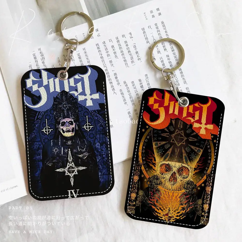 G-Ghost Band Cute Cartoon Inteated Elevator Card Acc Control Card Keychain Protective Cover Gift Keychain