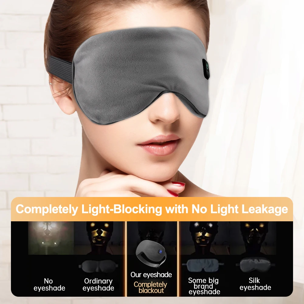 

Cordless Heated Eye Mask For Dry Eyes Relieve Fatigue 3-Speed Temperature Control Heating Eye Mask Smart Timing Sleep Shading