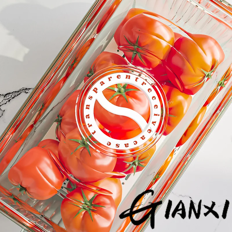 GIANXI Refrigerator Storage Box Food-grade Kitchen Special Storage Box Food Fruit And Vegetable Fresh-keeping Box