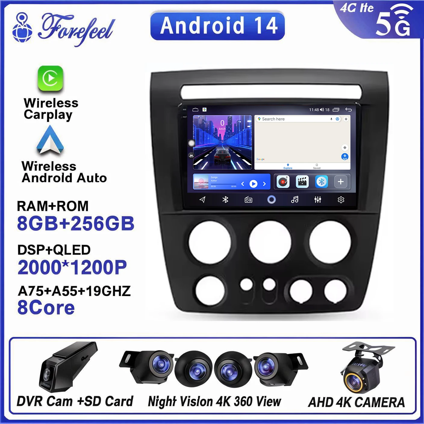 

Экран Android 14 DVD для Hummer H3 1 2005-2010 NO 2DIN Стерео Мультимедийный Автомобильный Плеер Головное Устройство GPS Навигация Стерео Радио
