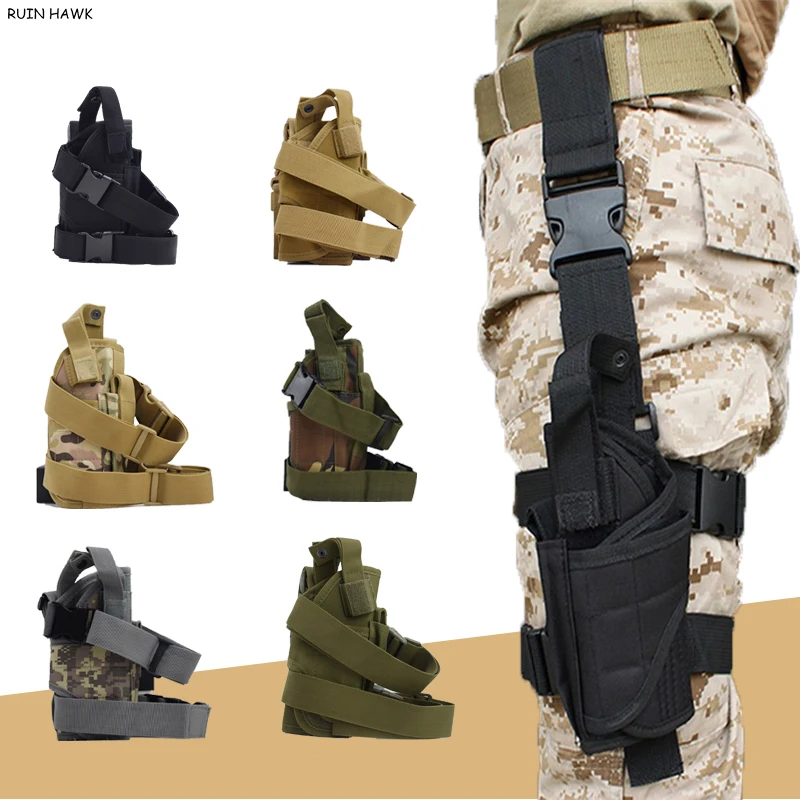 

Outdoor Bag Wrap Around Adjustable Leg Holster Hunting Military Airsoft Stock Thigh Tactical Holster Fits Any Model