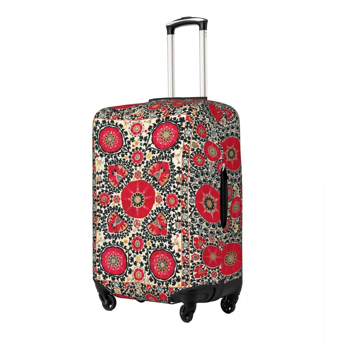

Shakhrisyabz Suzani Uzbek Embroidery Print Suitcase Cover Protection Elastic Travel Luggage Protector Covers for 18-32 Inch