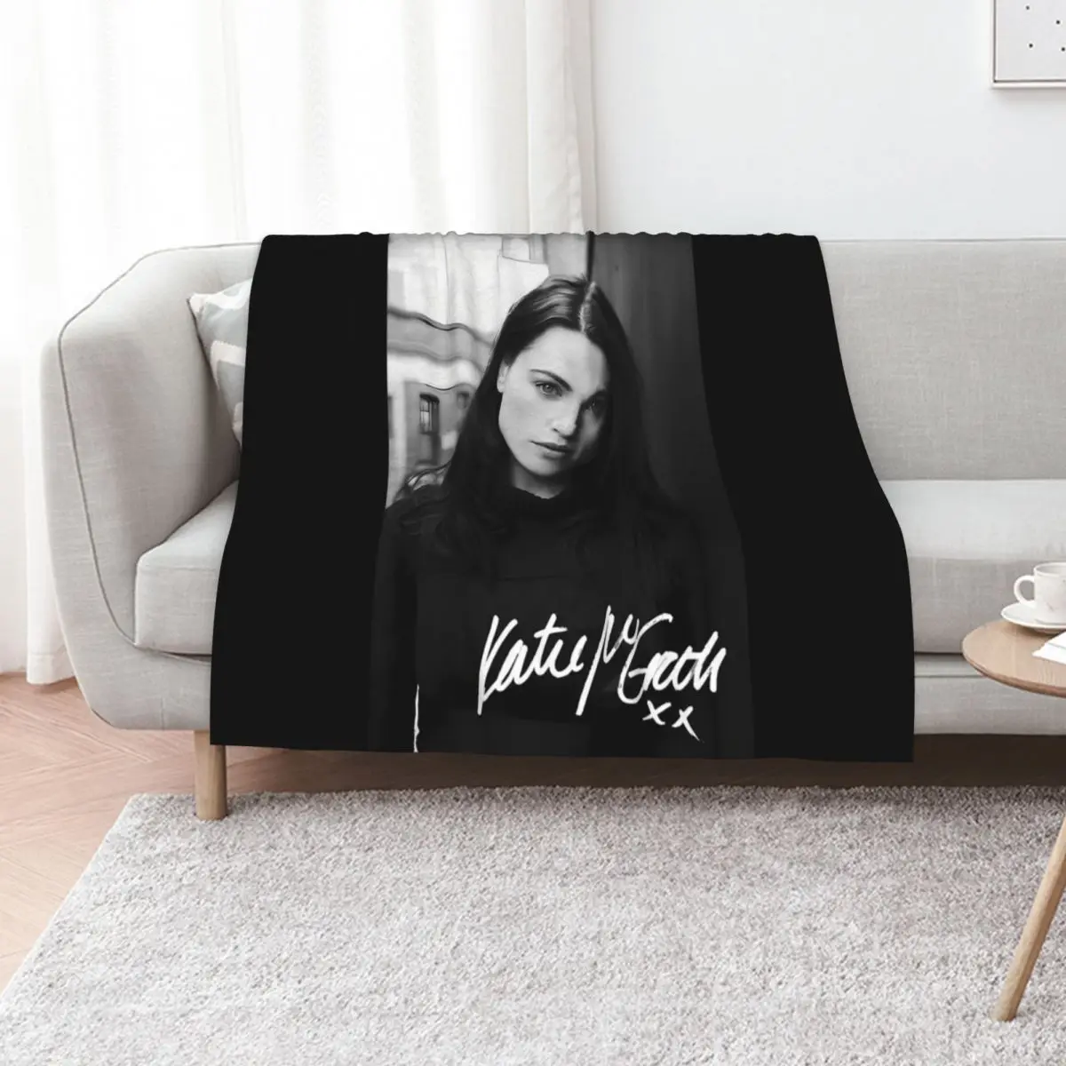 

Katie McGrath Black and White Throw Blanket Heavy Decorative Sofa Quilt Giant Sofa Blankets