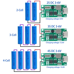 Multi-Cell 2S 3S 4S Type-C To 8.4V 12.6V 16.8V Step-Up Boost LiPo Polymer Li-Ion Charger 7.4V 11.1V 14.8V 18650 Lithium Battery