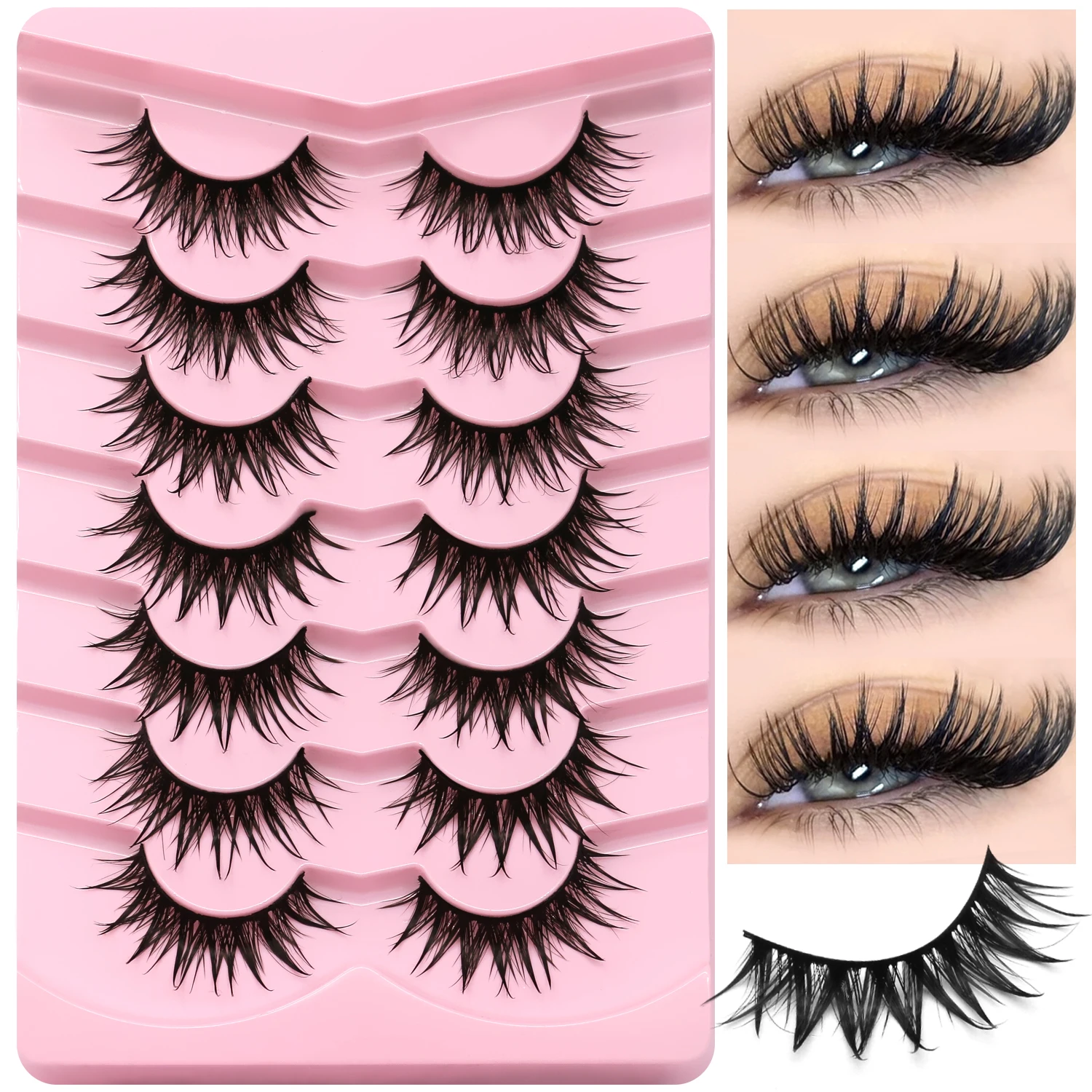 GROINNEYA マンガまつげ 3D ナチュラルつけまつげ ふわふわソフトクロスマンガまつげ ウィスピー ナチュラルまつげエクステ メイクアップ