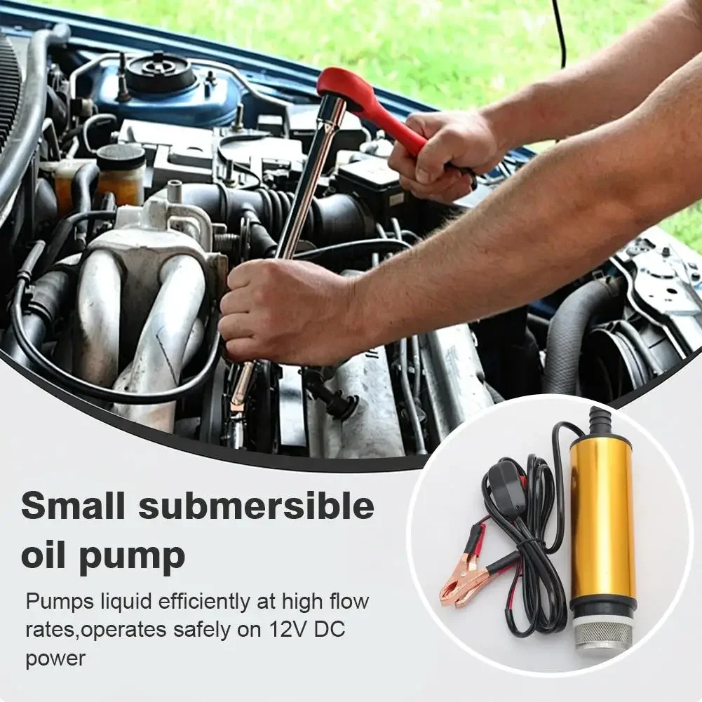 1-3PCS Portable Mini 12V DC Electric Submersible Pump For Pumping Diesel Oil Water Aluminum Alloy Shell Fuel Transfer Pump