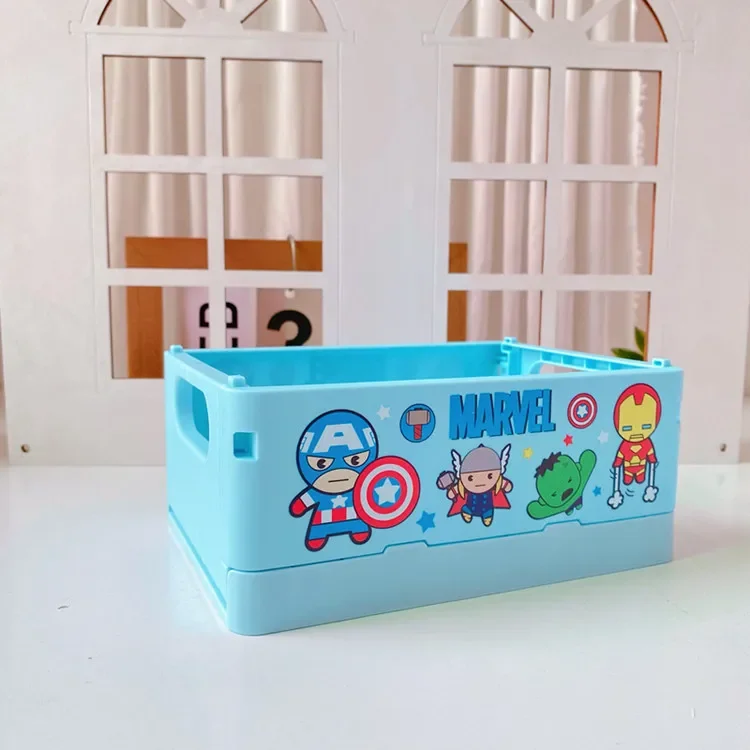 Disney Stitch Storage Box Kawaii Cartoon Anime Periphery Foldable Stationery Cosmetics Storage Basket Practical Home Decor Gifts